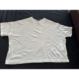 Pas de Calais White Boxy Tee Made in Japan 100% Cotton Oversized Top size XS/S